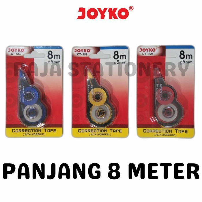 

Joyko Correction Tape 8M Tipex Kertas Joyko Tipe X Tip Ct-559 [12Pcs]