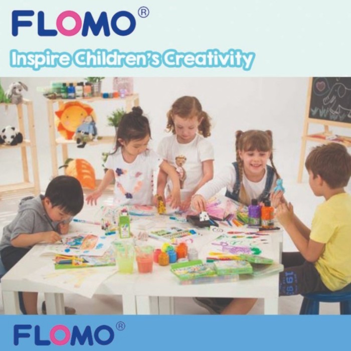 

Flomo Washable Neon Finger Paint Set 4Pcs Non-Toxic / Cat Tangan Aman