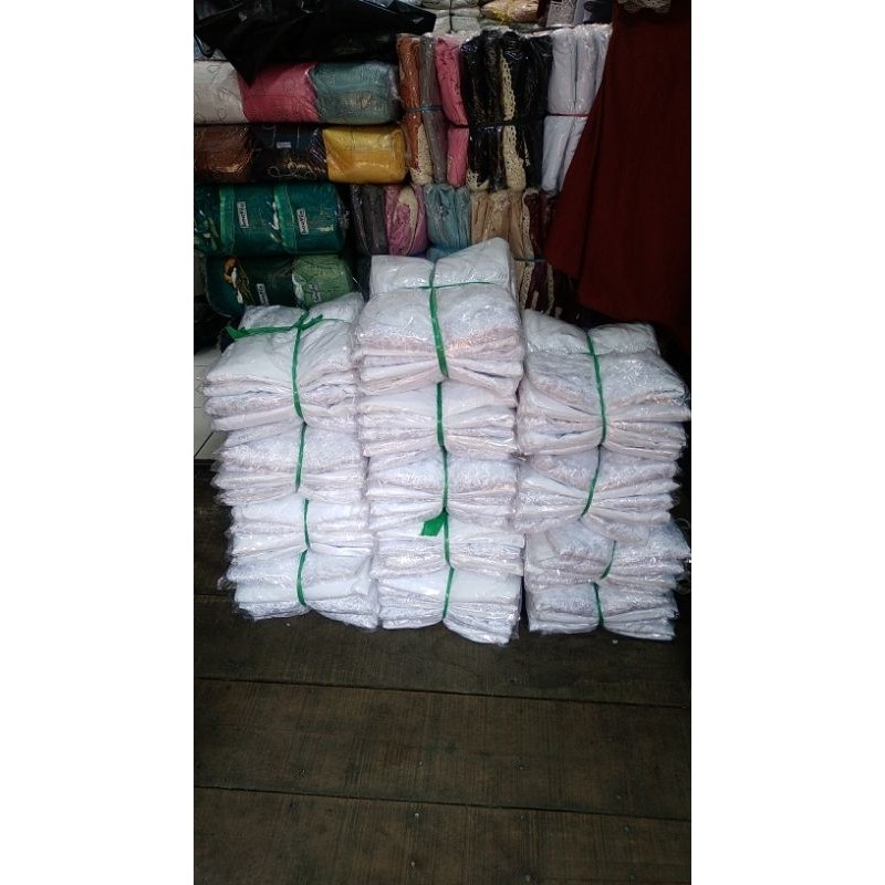 MUKENA AISYAH PUTIH//MUKENA DEWASA PUTIH POLOS RENDA KATUN