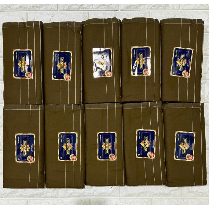 Grosir 10 Pcs Sarung Wadimor motif Polos Warna Tumpal Khusus Coklat