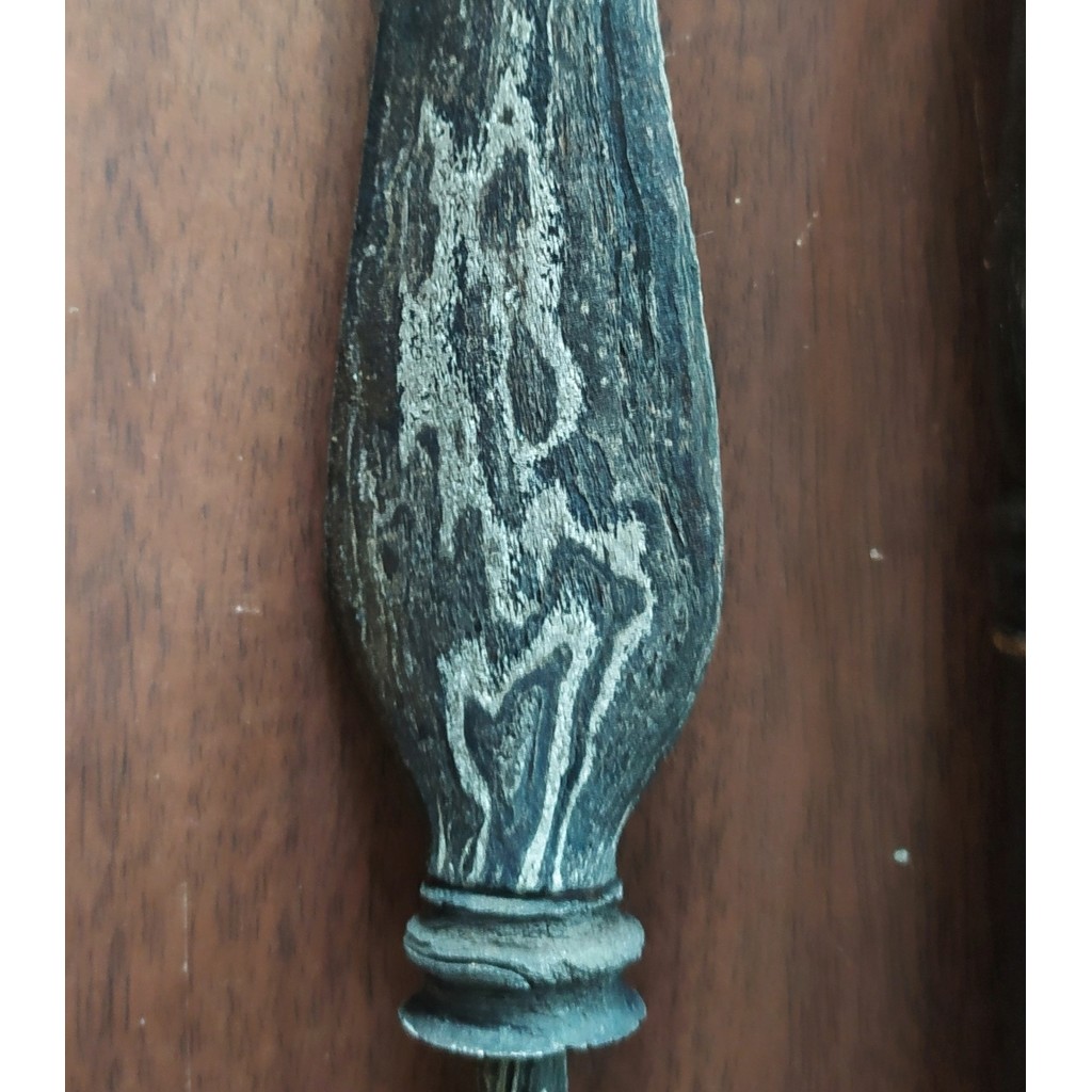 Tombak Pusaka Sepuh Baru Teropong Dwi Pamor Wahyu Tumurun Rojo Gundolo Pesi Plintir Nyandhang Lengka