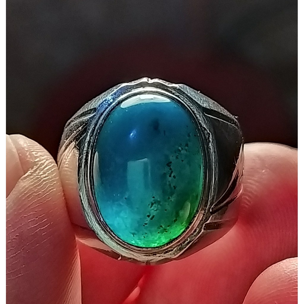 Koleksi Batu Bacan Doko Majiko Super Top Kristal Tembus Plong No Minus Size Kantoran Ring Perak