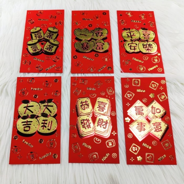 

Imlek Angpao Imlek Netral 4134 Merah Isi 6 Pcs Motif Sama Ukuran Besar - Satuan !NEW