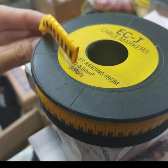 

Promo FLAT CABLE MARKER ROLL 500pcs isi 1 karakter Huruf / Angka COD
