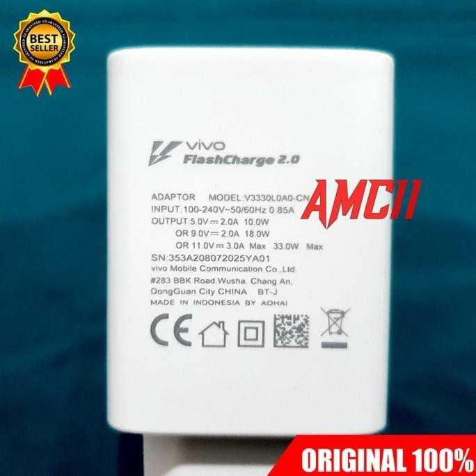 Charger Vivo V20 V20 Se Original 100% Flashcharge Usb Type C 33 Watt