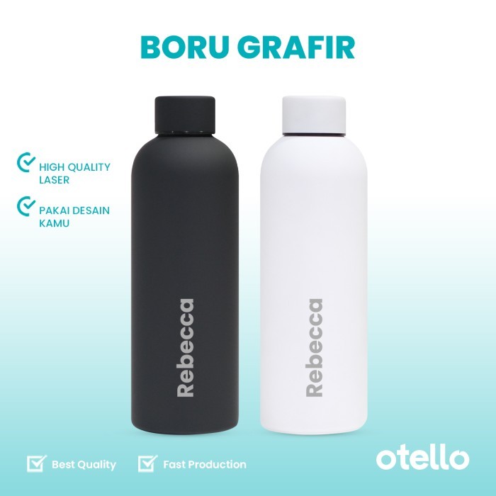 Otello Custom Tumbler Boru Lulu Grafir Botol Minum Stainless Hadiah