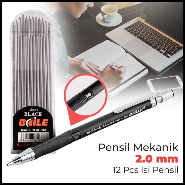 

2B Mechanical Pencil Pensil Mekanik 2B 2Mm Isi 12 Refill