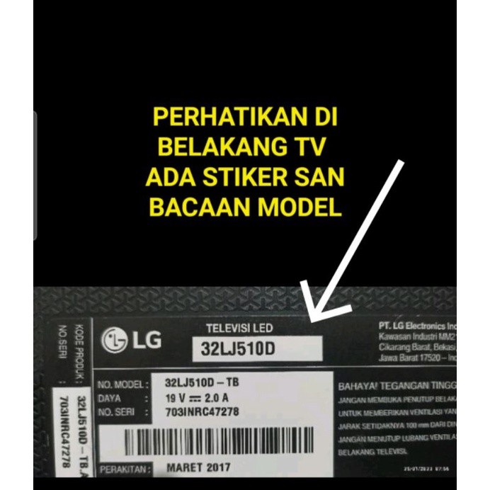 KAKI TV LG 32LJ500D 32LJ500 32 INCH