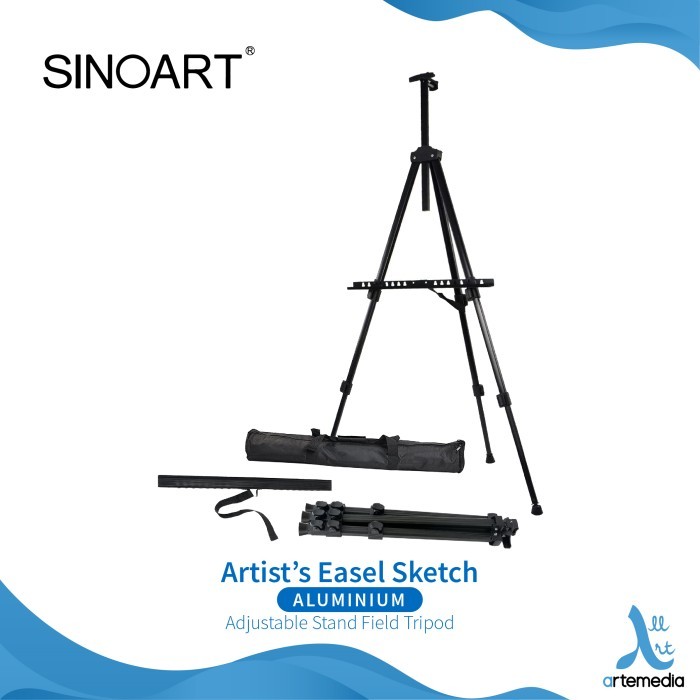 

TERBARU! Easel Lukis Sinoart Artists Sketch Aluminium Stand Field Tripod