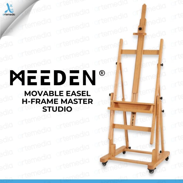 

PROMO! Meeden Movable Easel H-Frame Master Studio Heavy Duty Solid Wood