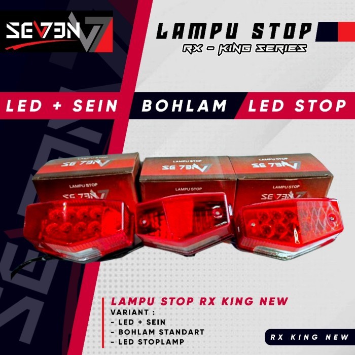 Kianoka [Seven] Lampu Stop Belakang Rx King New Led Bohlam + Sein Kaca Merah
