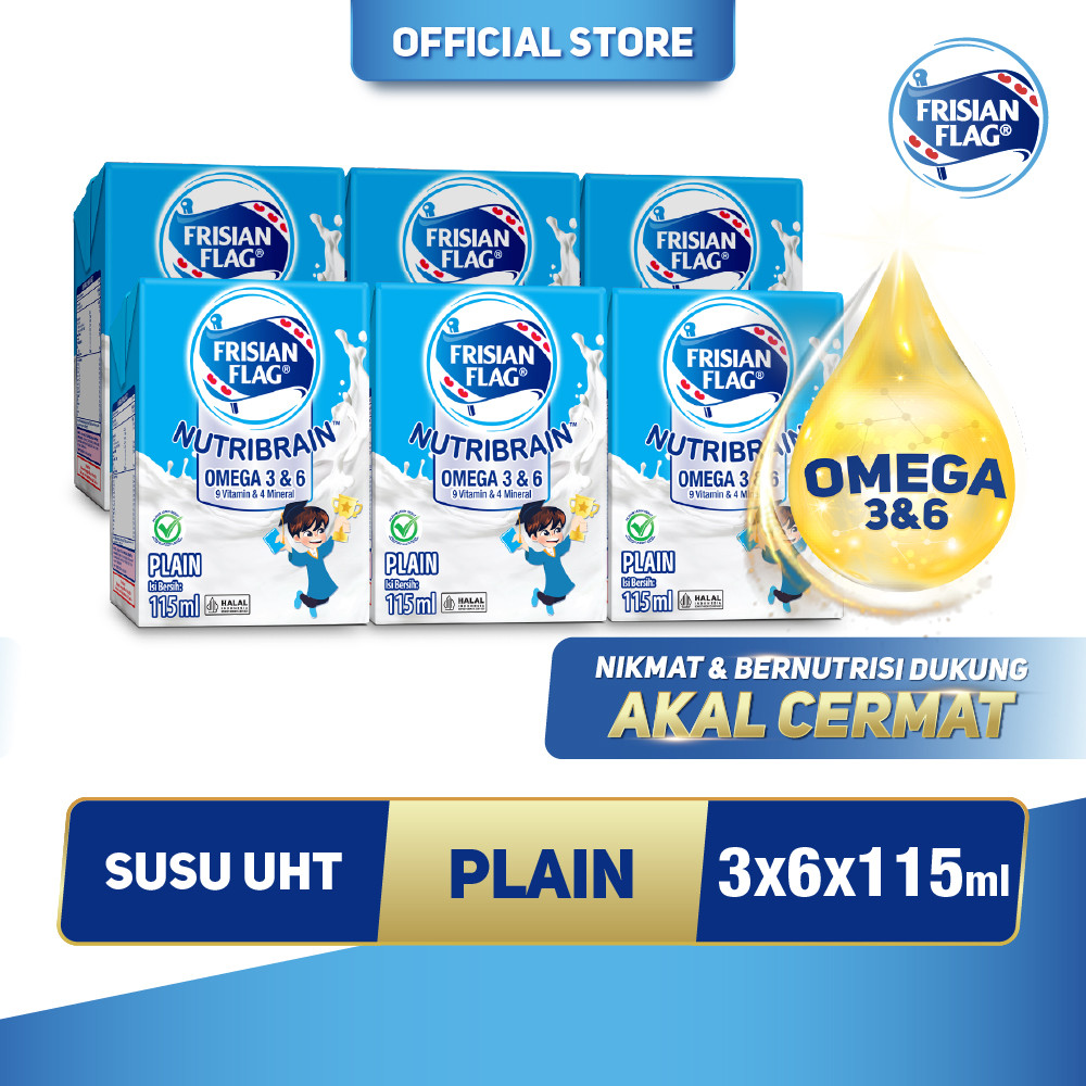 Frisian Flag Omega Susu UHT Plain 115Ml [18 Pcs]