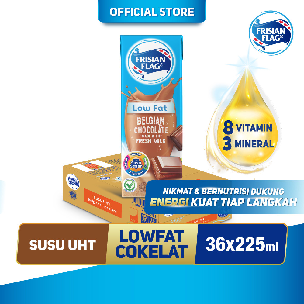 

Frisian Flag UHTM Lowfat Belgian Chocolate Carton Pack 225ml x 36