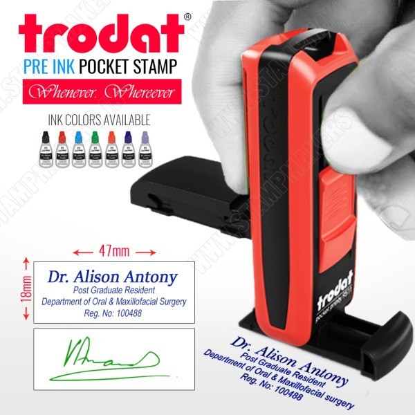 

TERLARIS! Stempel Pocket Trodat Pocket Printy 9512 + Letter