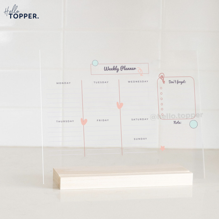 

Acrylic Weekly Planner Desk Meja Standing Planner Cute