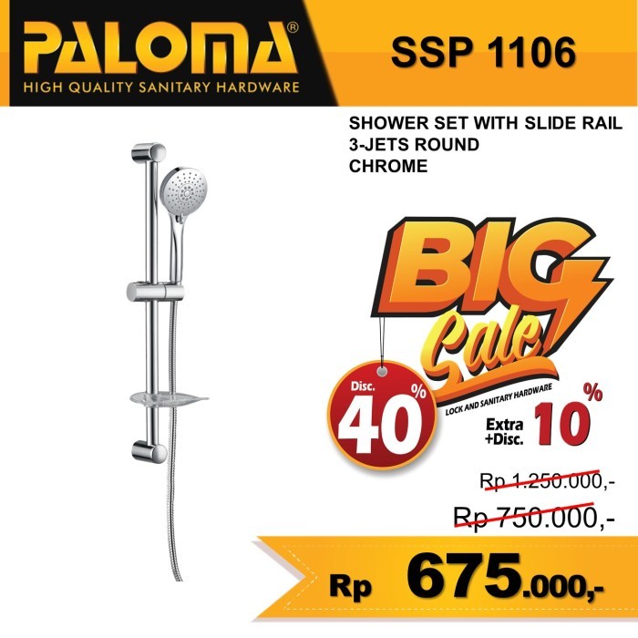 TERLARIS PALOMA SSP 1106 SHOWER SET,SHOWER HOLDER TIANG KAMAR MANDI