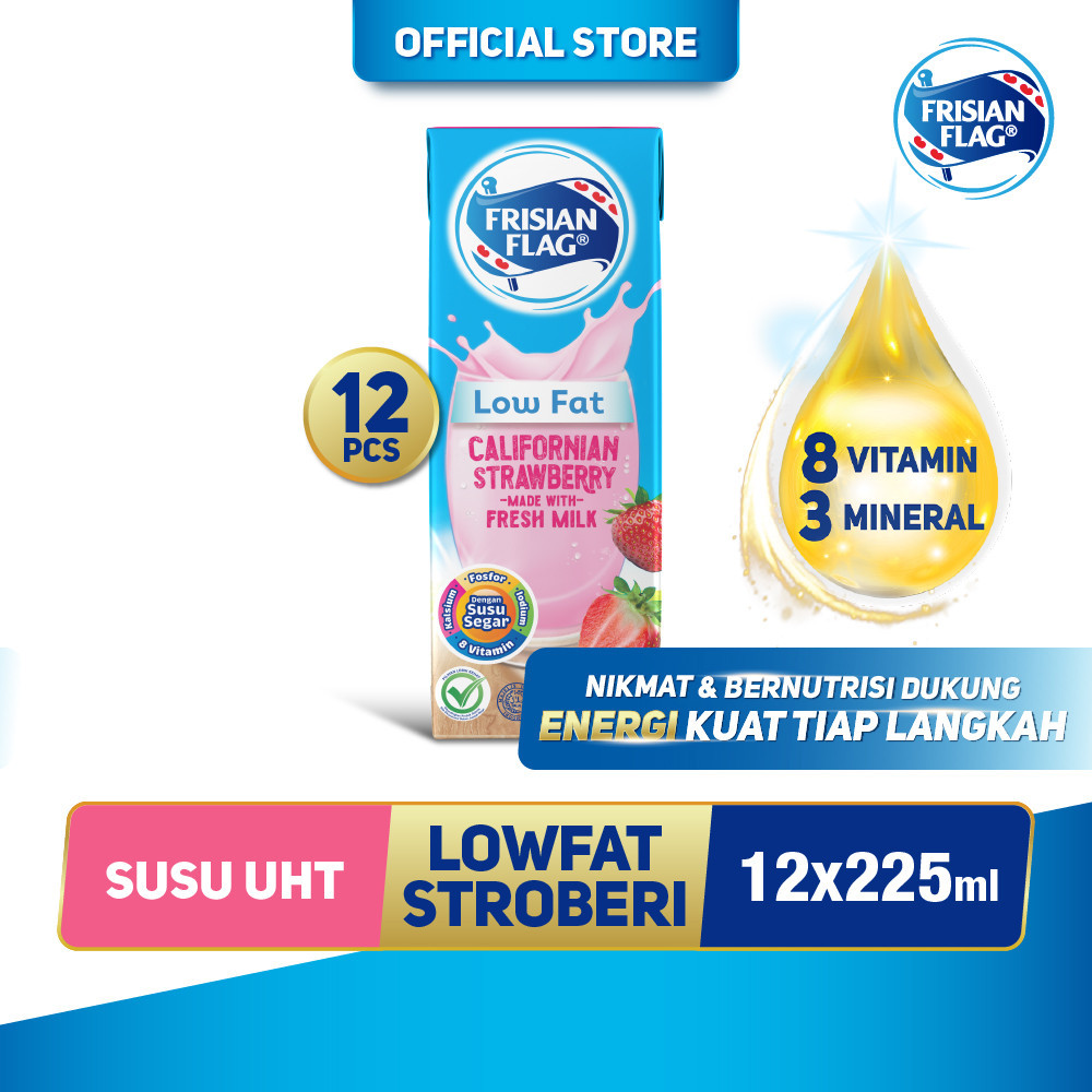 

Frisian Flag UHT PLS Low Fat CAL Strawberry 225 ml x 6 x 2