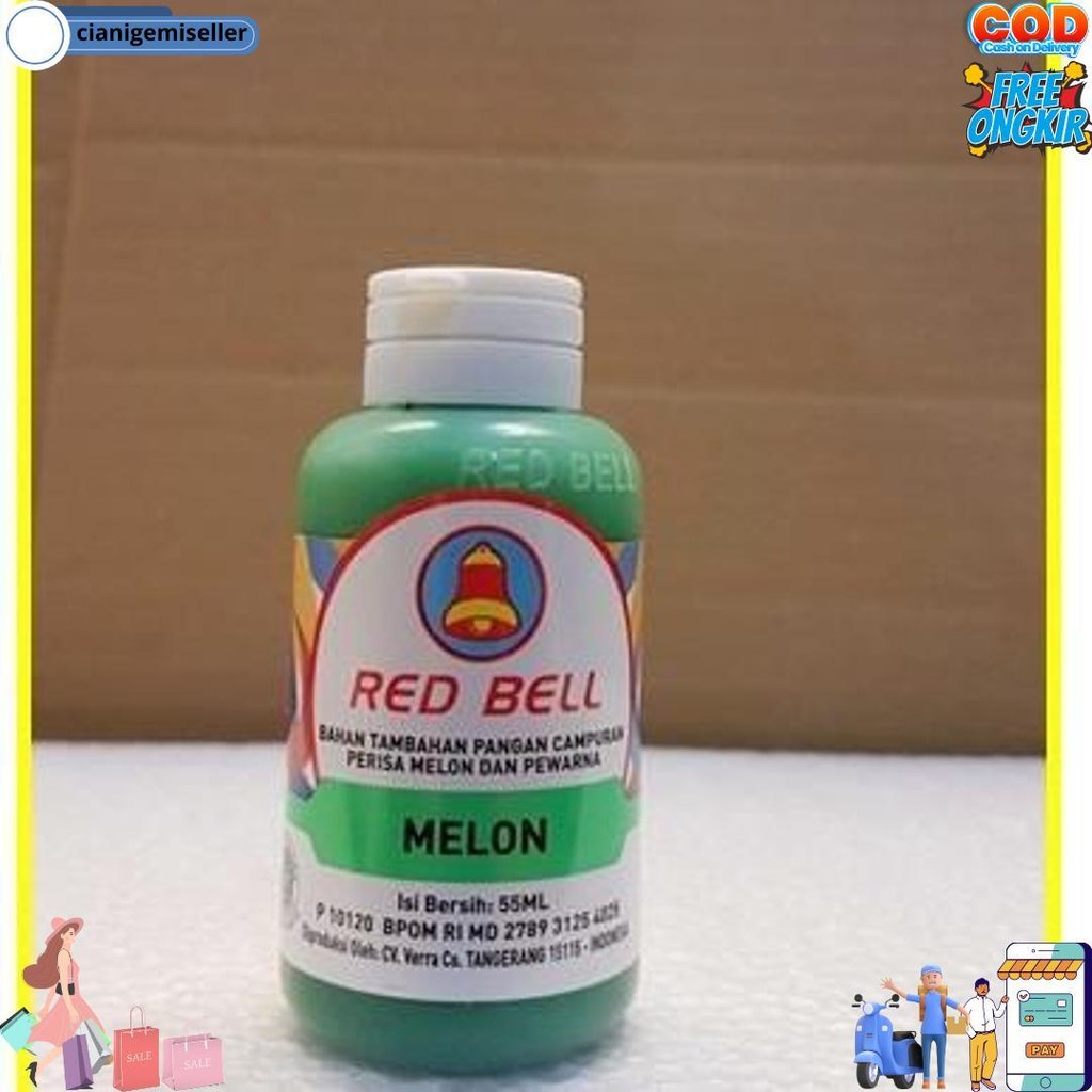 

Pewarna Dan Perisa Red Bell Rasa Melon 55Ml/Red Bell/Sumbo Red Bell Bj Terlaris