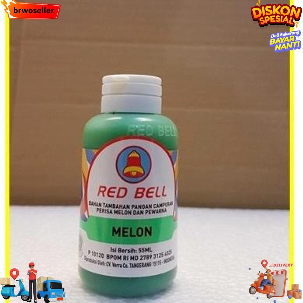 

Pewarna Dan Perisa Red Bell Rasa Melon 55Ml/Red Bell/Sumbo Red Bell Bj Best Seller