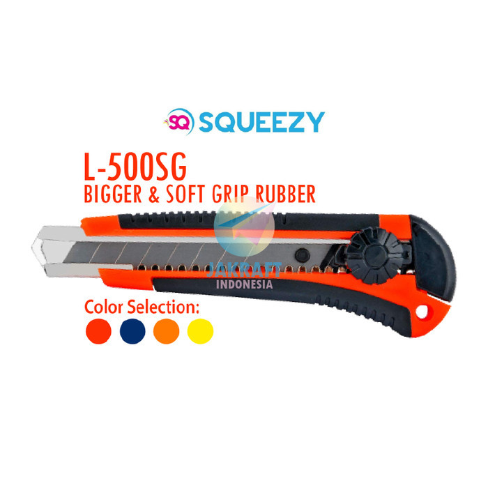 

Cutter Besar Squeezy L-500Sg Soft Rubber Grip Tidak Licin Mirip Joyko