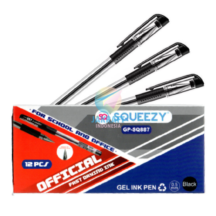 

Pulpen Gel Pen Squeezy Gp-Sq886/887/888/889 0.5 Mm Anti Air Bermutu
