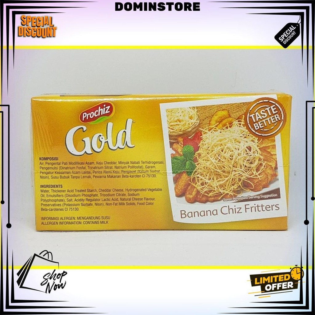 

Keju Prochiz Gold Cheddar 170 Gr Bj Gratis Ongkir