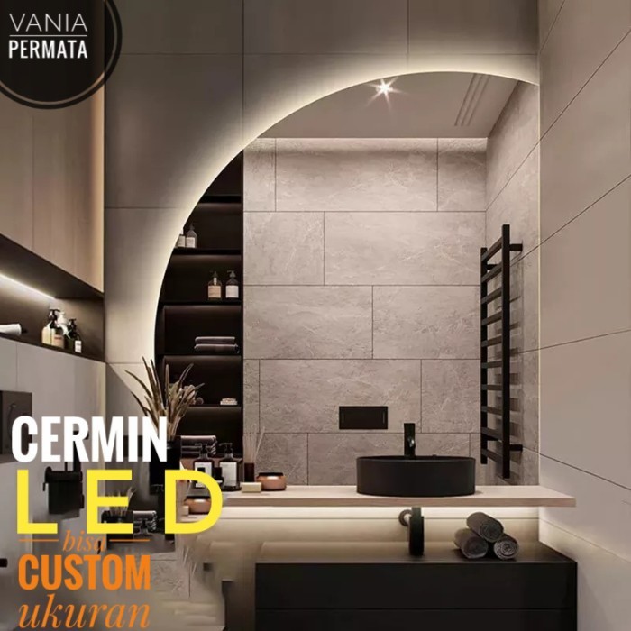 Cermin Dinding Led Wastafel Kaca Rias Custom