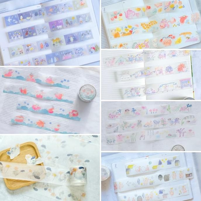 

diskon! dodolulu washi and pet tape - pinkies fairies / planting / in search of / if i had wings / embrace the joy / indulgence / with love