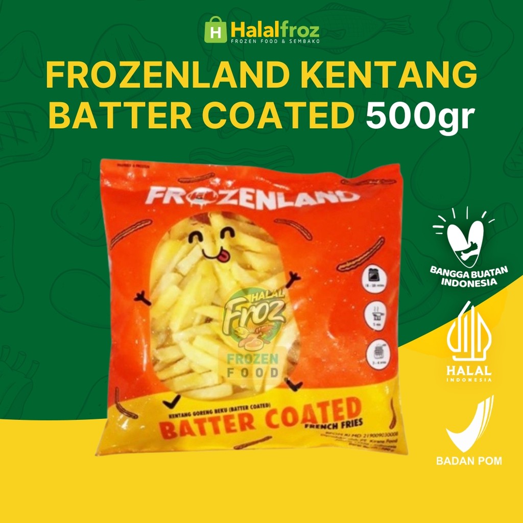 

Kentang Terlaris Frozenland Batter Coated 500gramGosend Ready, Paling murah, Terlaris