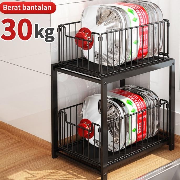 Rak dapur bawah wastafel kitchen rack rak kabinet lemari dapur tarik L21T