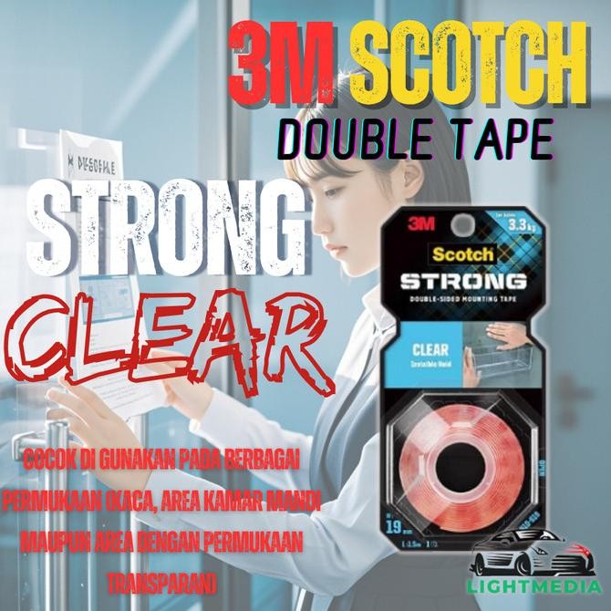 

Sale Double Tape 3M Scotch Clear 19 Mm X 1,5 M Double Tape Bening Transparan