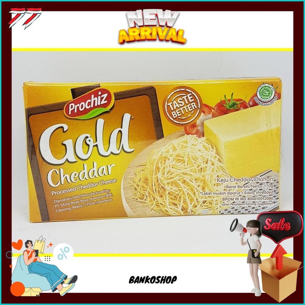

Keju Prochiz Gold Cheddar 170 Gr Siap Kirim