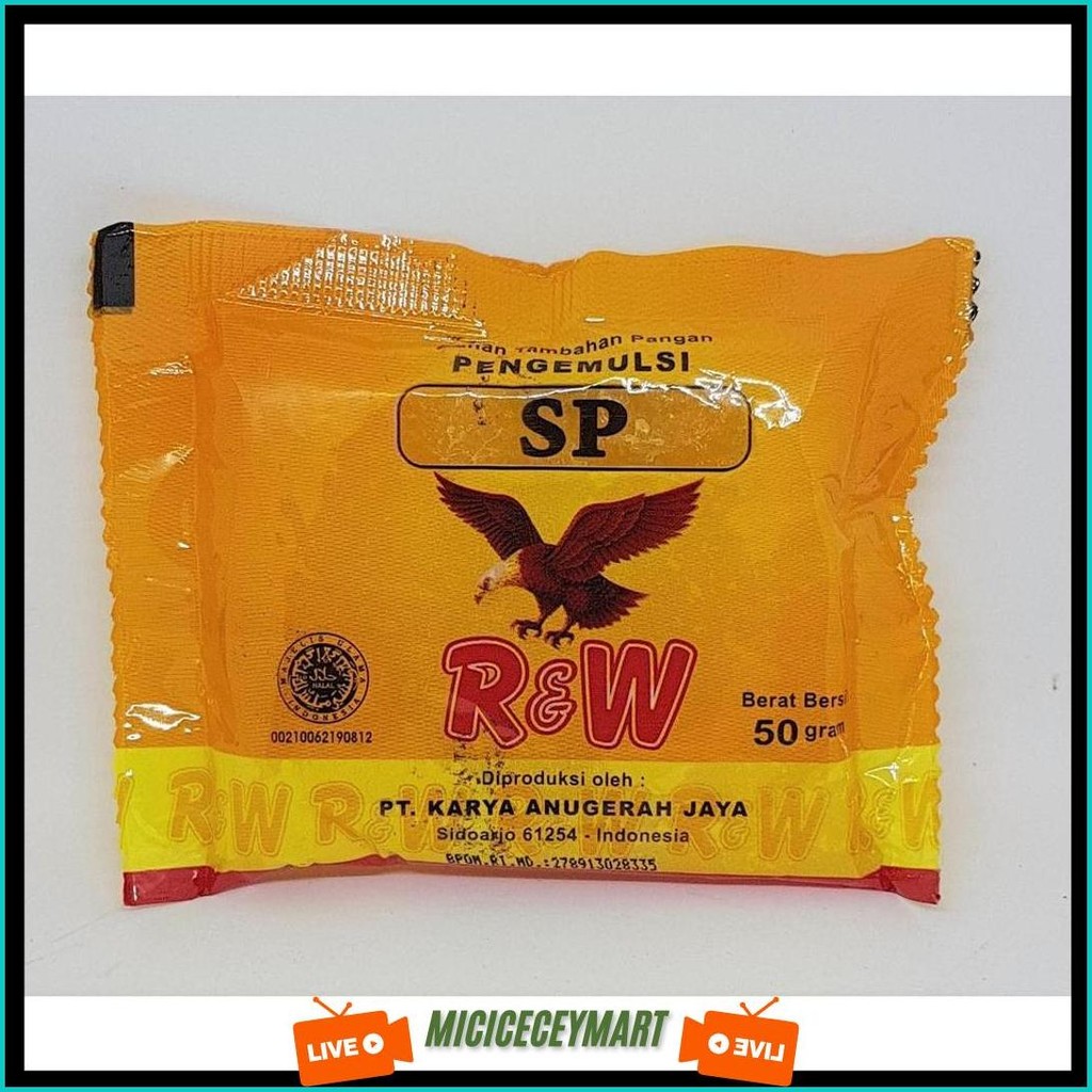 

Emulsifier Kue/Pengemulsi Kue/ Sp 50 Gr R&W Rajawali Siap Kirim