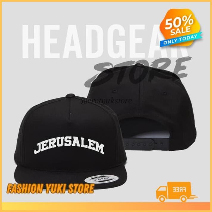 TOPI SNAPBACK HAT CAP DISTRO JERUSALEM SABLON POLOS CUSTOM INDONESIA PRIA WANITA UNISEX  KEREN KATA 