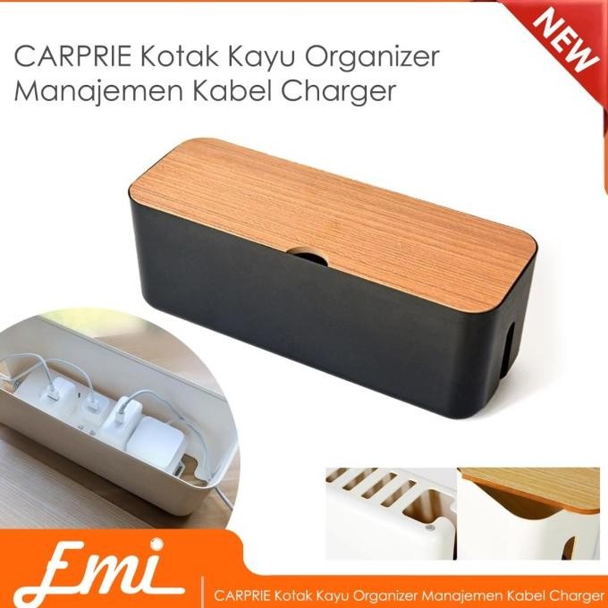 

Sale Emi Kotak Kayu Kabel Organizer Manajemen Cable Charger - Ft-100