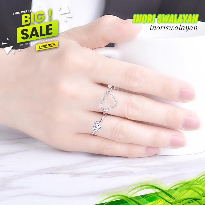 LOVE KRISTAL CRYSTAL SWAROVSKI CINCIN WANITA  IN  MODEL LOVE KRISTAL CRYSTAL SWAROVSKI CC PRODUK PIL