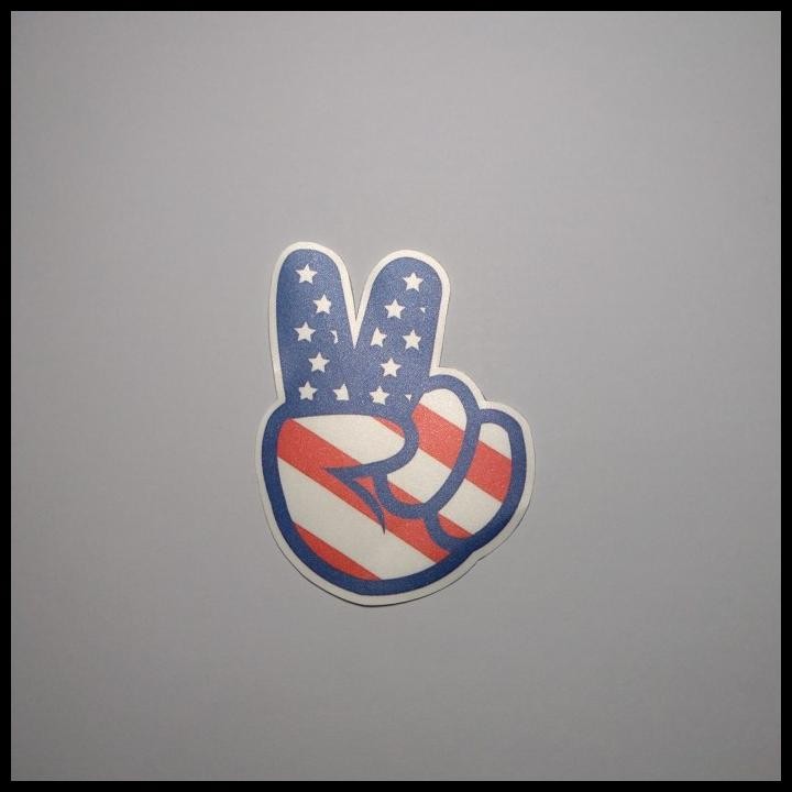 

HOT DEAL STICKER STIKER AMERICAN FLAG PEACE FINGER !!!