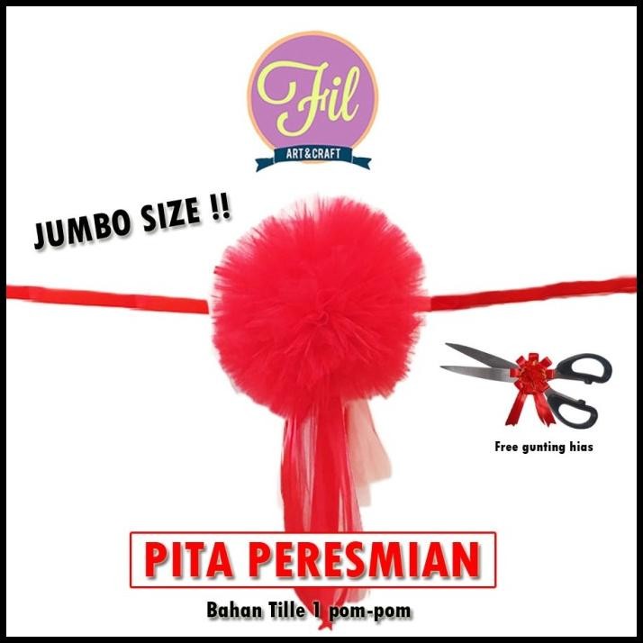

TERBARU PITA PERESMIAN / GUNTING PITA / OPENING / TILLE MERAH SET GUNTING 35CM !!!!!!