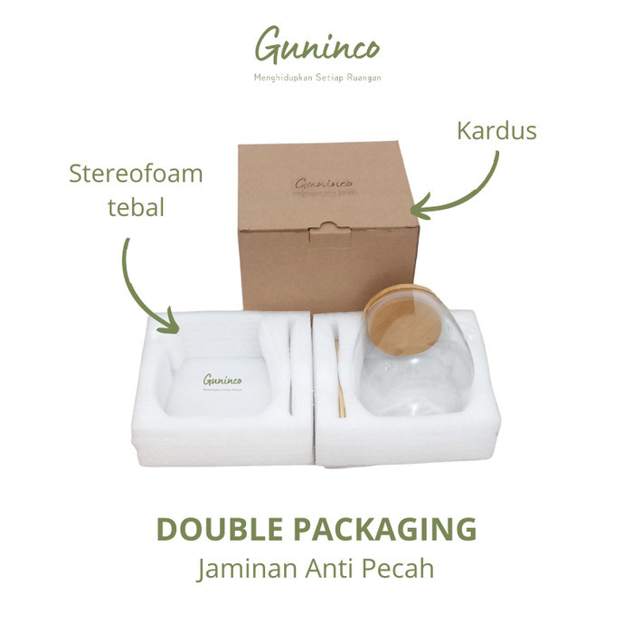 Tobu Guninco Toples Bumbu Tempat Bumbu Kaca Tutup Kayu Free Sendok Per