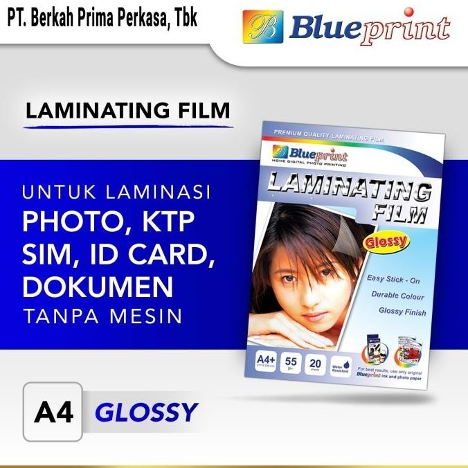 

sale! kertas film laminating a4 blueprint laminating glossy cold - 20 lembar