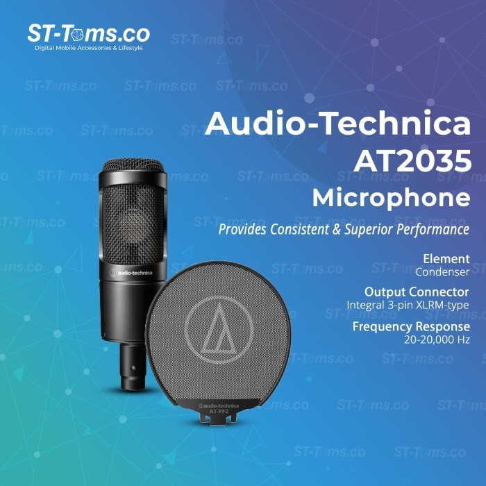 Hilmawanmall - Audio Technica At2035 / At 2035 Cardioid Condenser Microphone