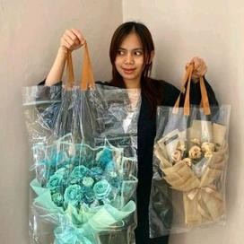:=:=:=:=] tas buket bunga transparan plastik PP tebal 05 OPP