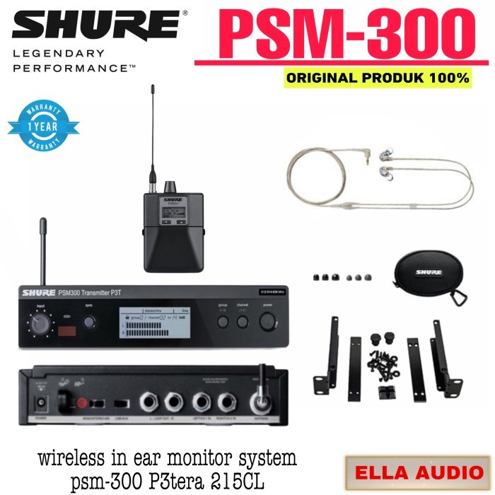Hilmawanmall - Shure Psm300 P3Tera215Cl Pro Wireless In-Ear Monitor
