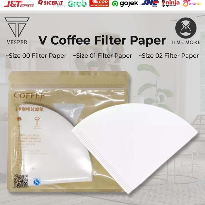 

sale! timemore coffee paper filter / kertas saringan kopi v60 isi 100pcs