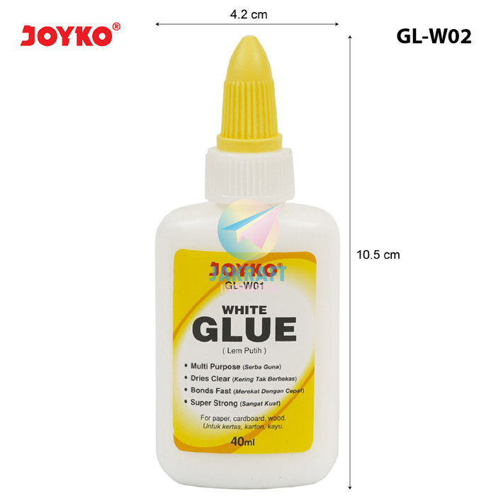 

Lem Putih Serbaguna Joyko Gl-W01 / Gl-W02 Kayu Karton Ala Fox Stik