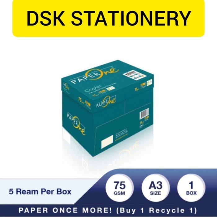 

KERTAS HVS PAPERONE A3 75 GRAM 1 BOX 5 RIM PROMO !!!