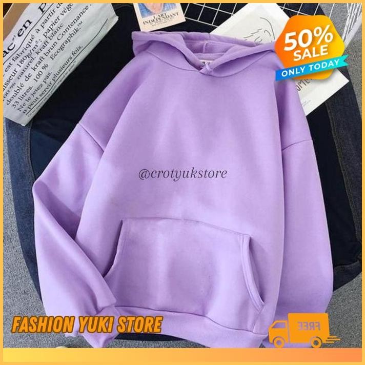 JAKET HOODIE JUMPER DISTRO UNGU LILAC POLOS CUSTOM INDONESIA PRIA WANITA OBRAL MURAH  KPOP KOREA H&M