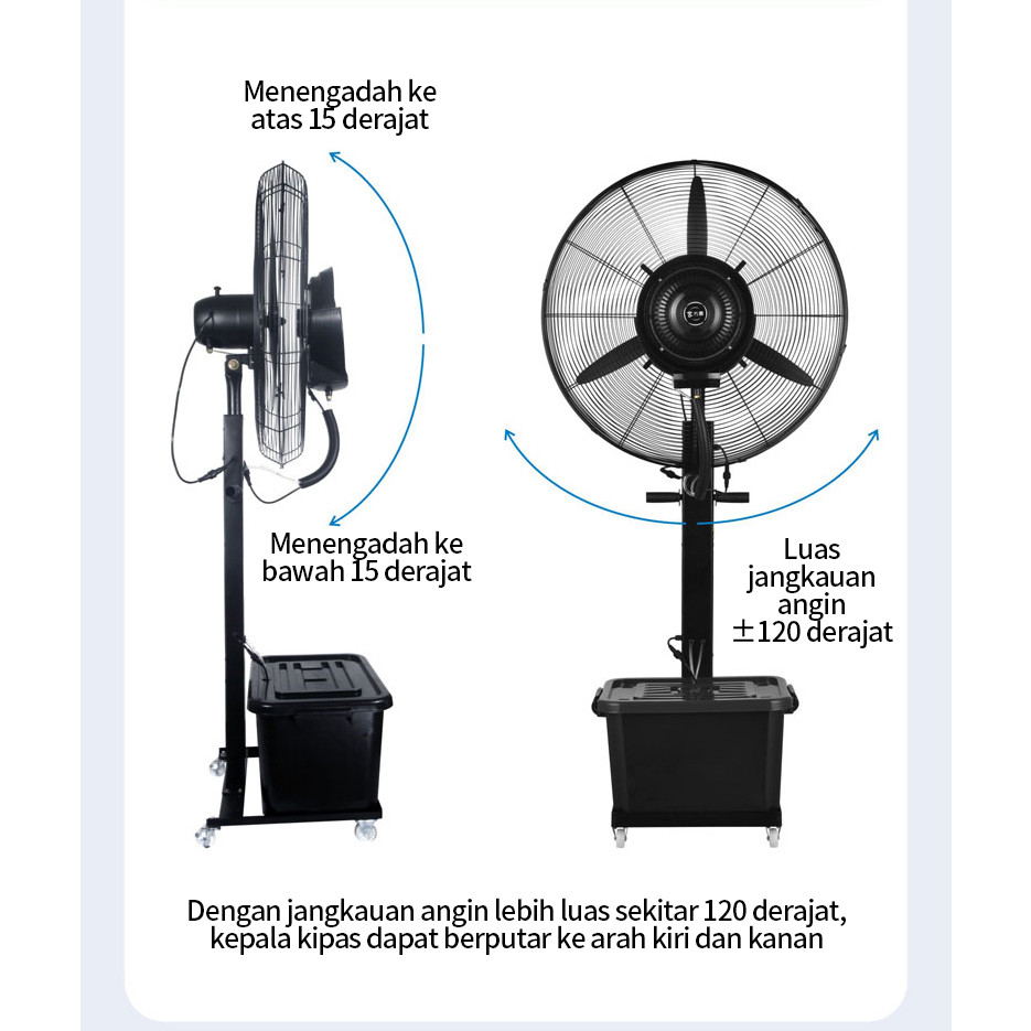 Spray Fan Kipas Angin Semprot Air 45Liter 30" Kipas Angin Mist fan/Misty Fan