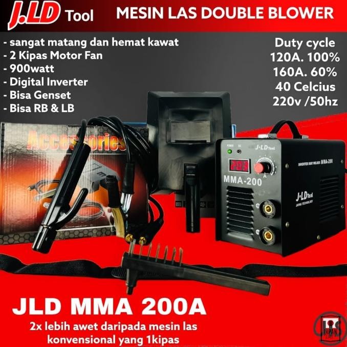 Open DS] Mesin las JLD MMA200 DOUBLE BLOWER inverter 2 kipas motor fan