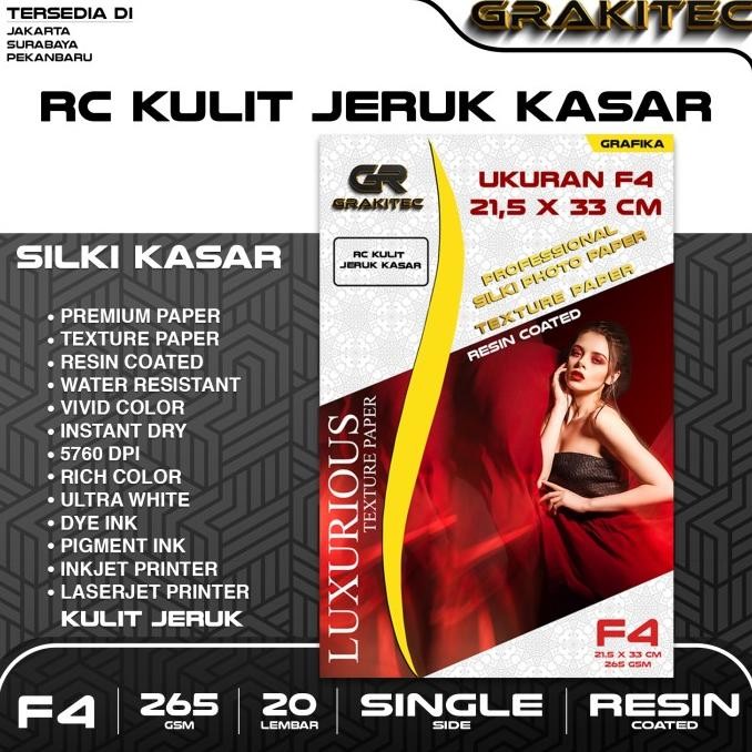 

sale! kertas foto silki f4 265gsm motif jeruk halus, canvas, jeruk kasar grakitec